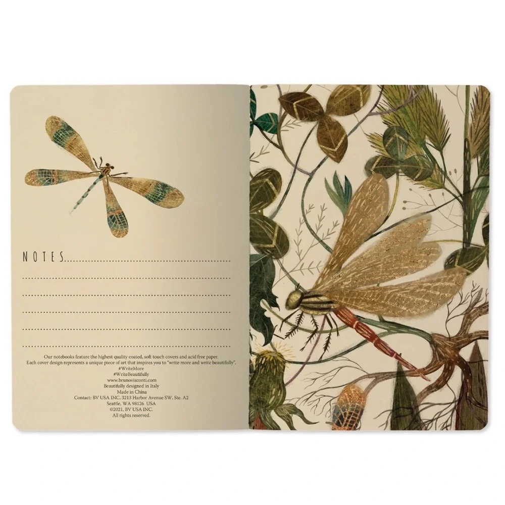 Set of 3 Gorgeous Gold Foil Detailed Soft Touch Notebook Journals- lovely gift!